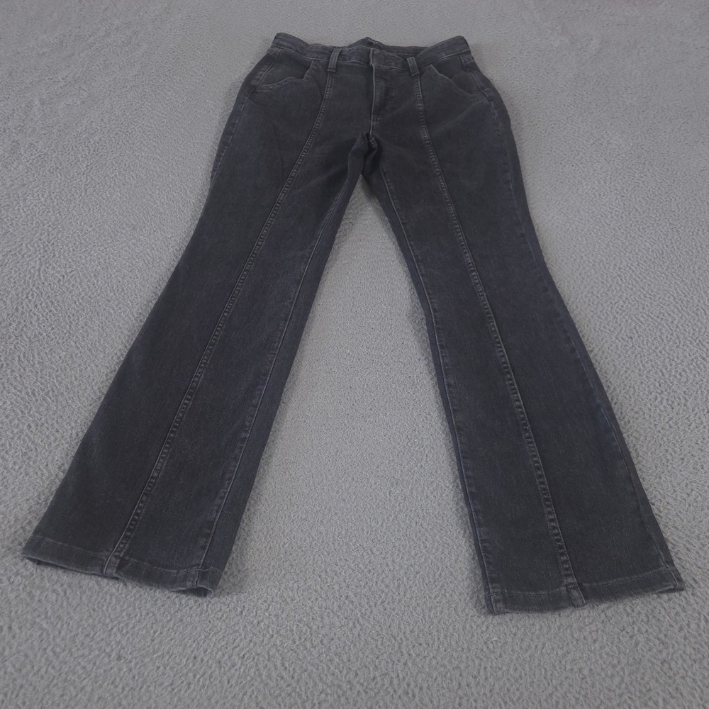 NYDJ Jeans Womens 6 Grey Billie‎ Mini Bootcut High Rise Seam Detail Hemp Stretch